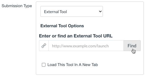 Submission Type Section Find Button