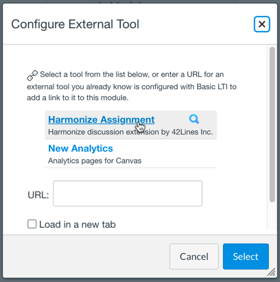 Configure External Tool Modal