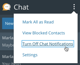 Harmonize Chat Window Menu Turn Off Chat Notifications Link