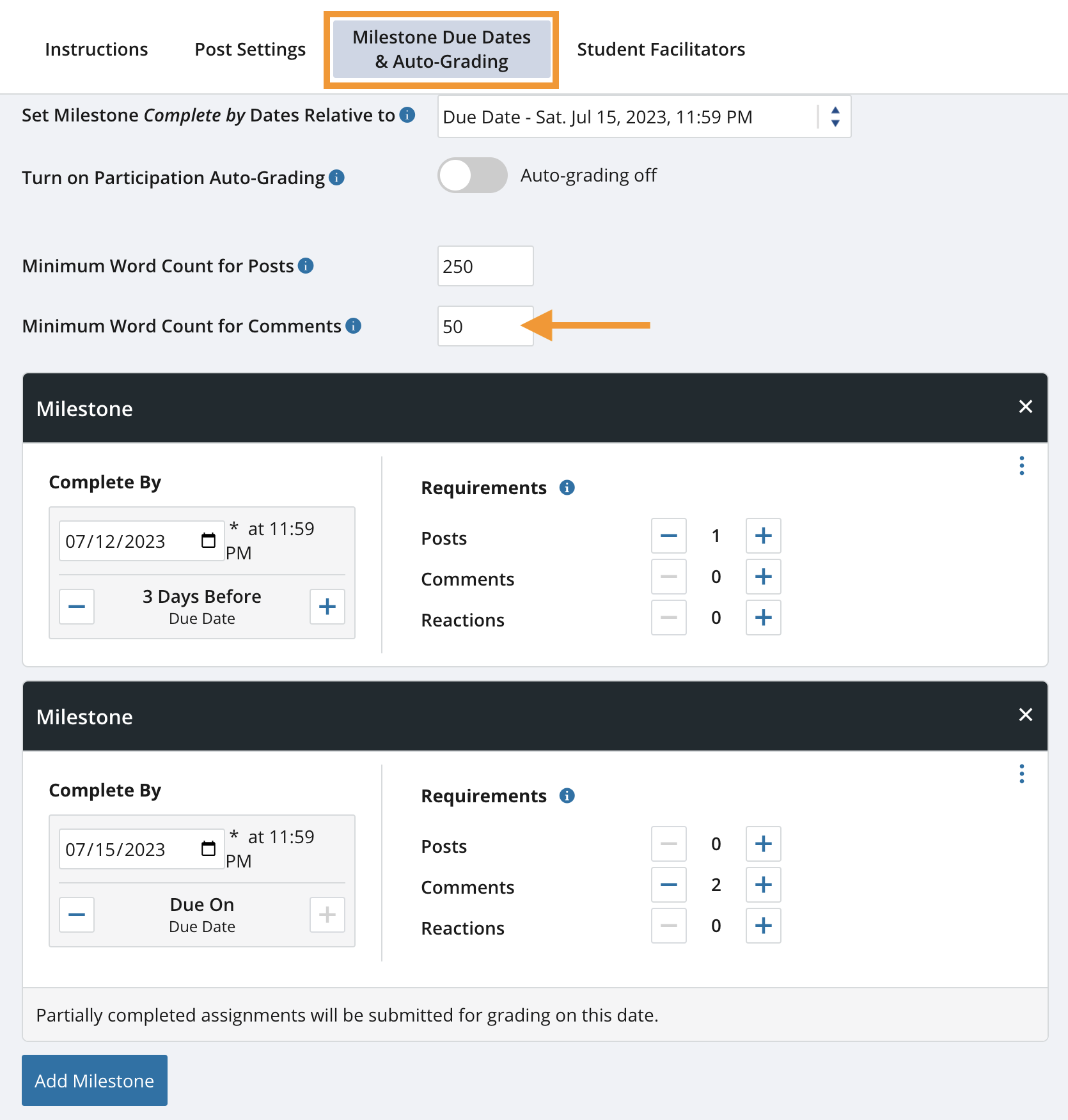 Milestone Word Count Minimums – Harmonize
