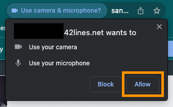 Google Chrome: Ask Permission Use Camera & Microphone Allow