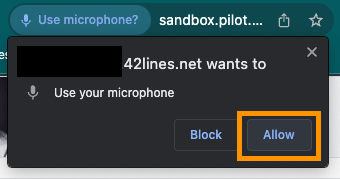 Google Chrome: Ask Permission Use Microphone Allow button