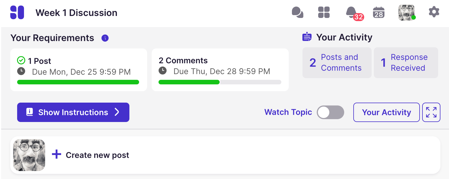 Discussion: Student View of Milestone Progress