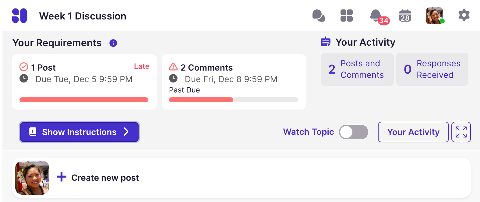 Discussion: Student View of Late Milestone Progress