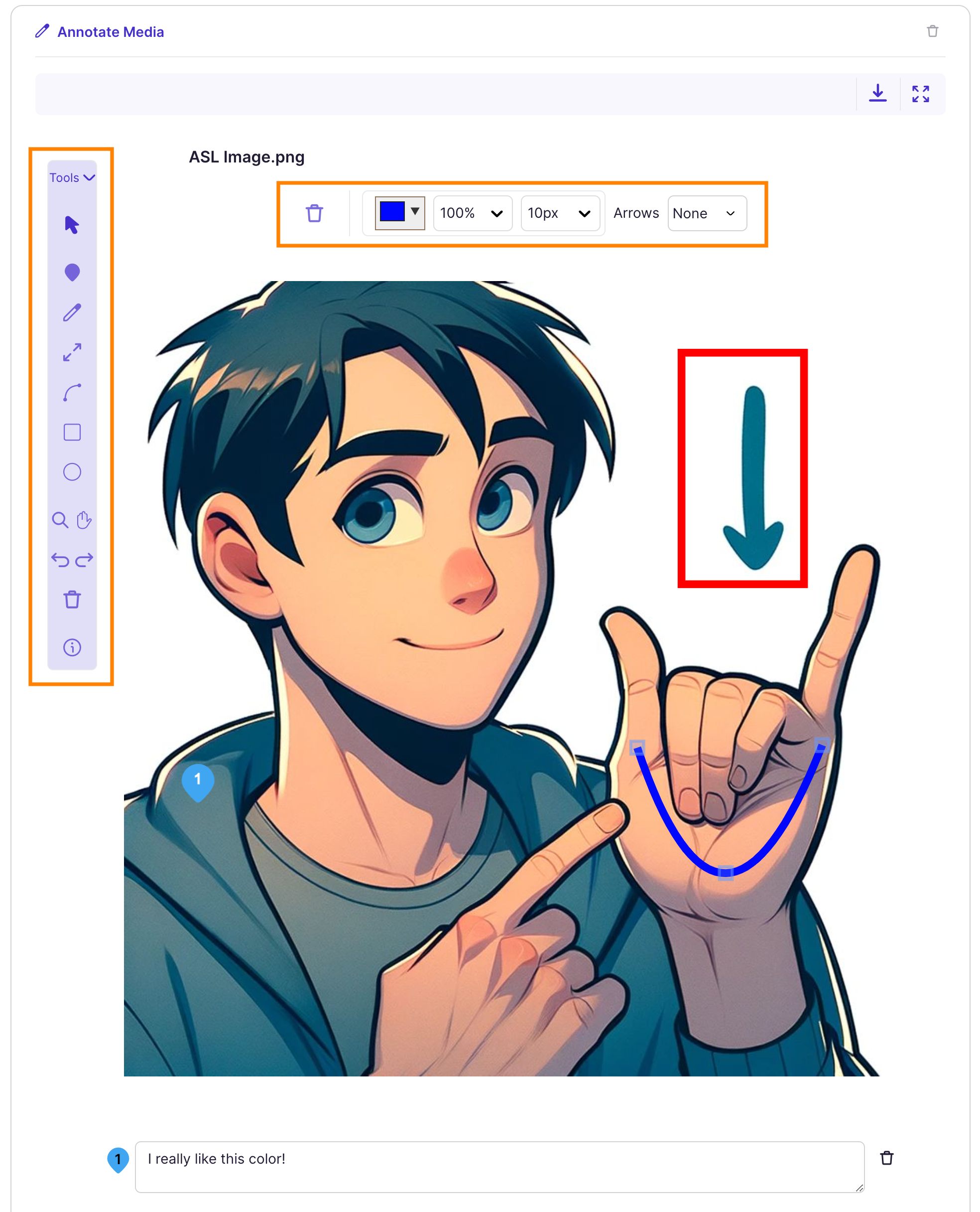Image Annotations: Edit View and Controls