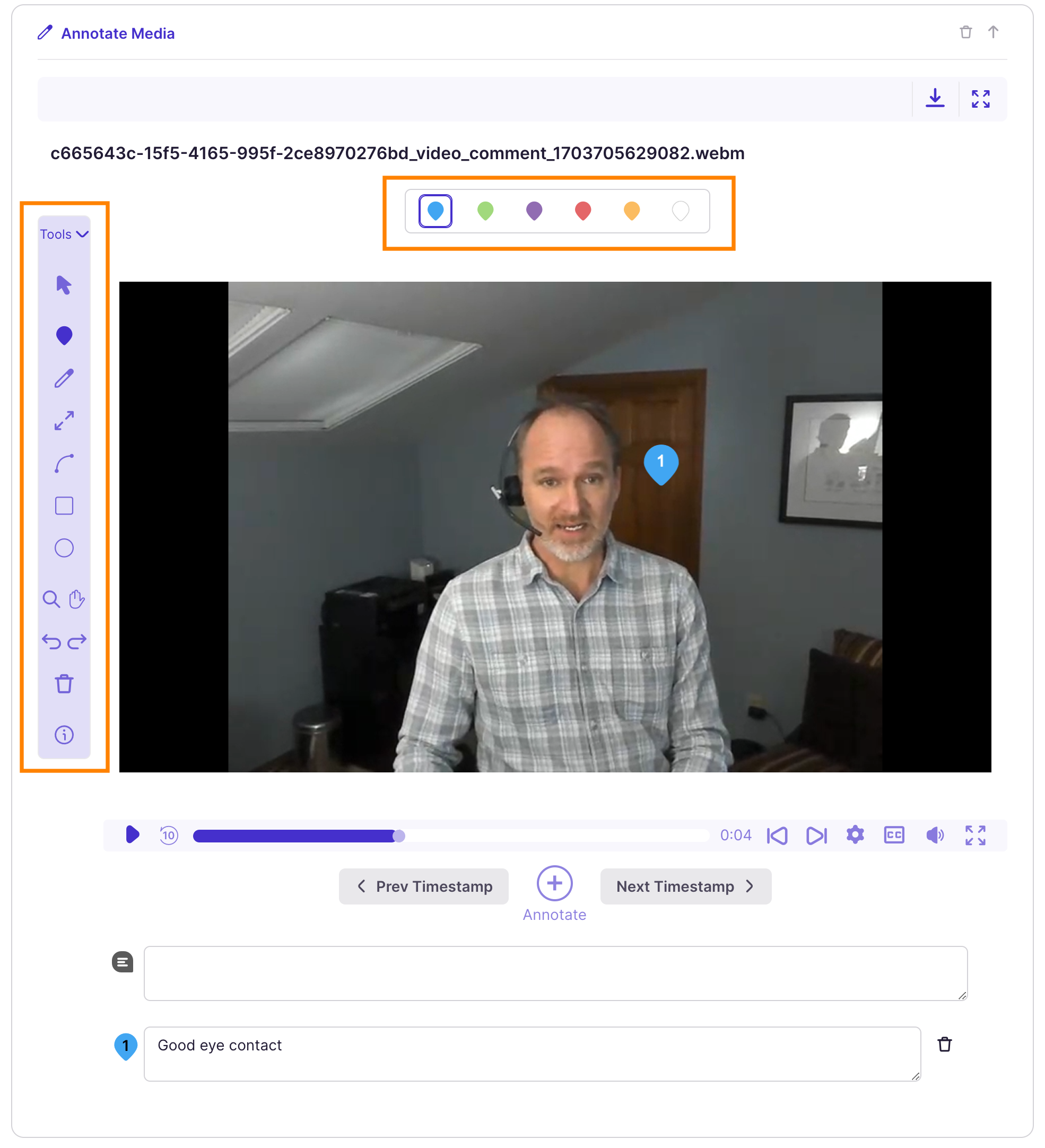 Video Annotations: Editor View and Controls