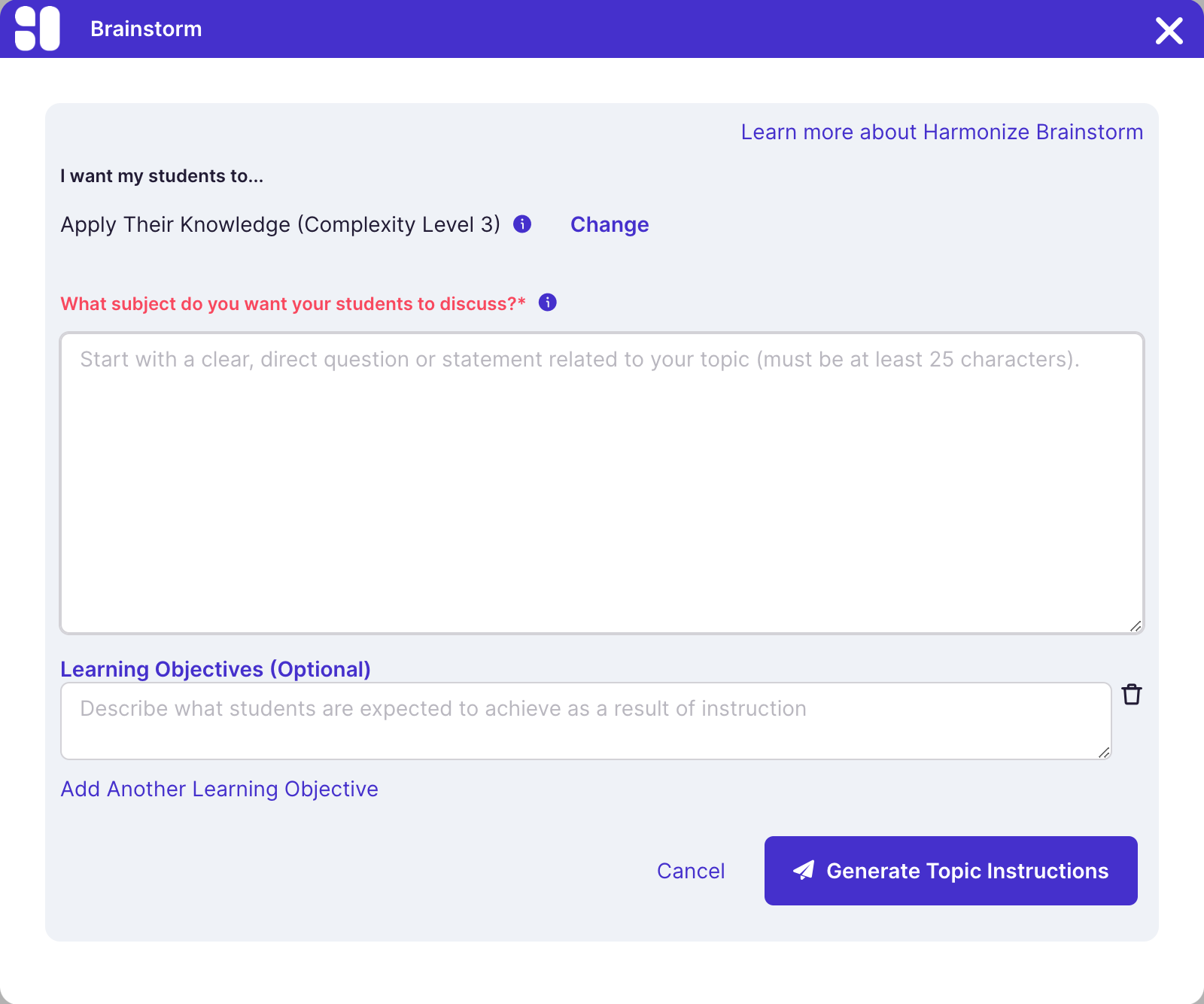 Brainstorm: Prompt Generation Settings