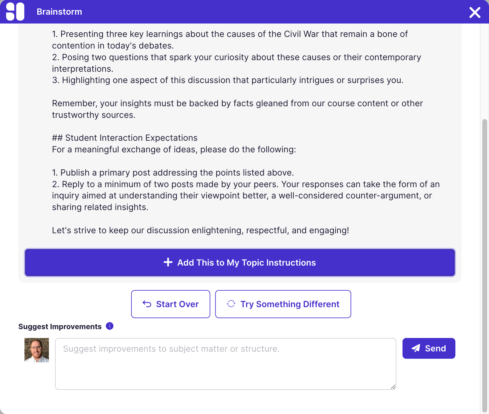Brainstorm: Prompt Generation View and Controls