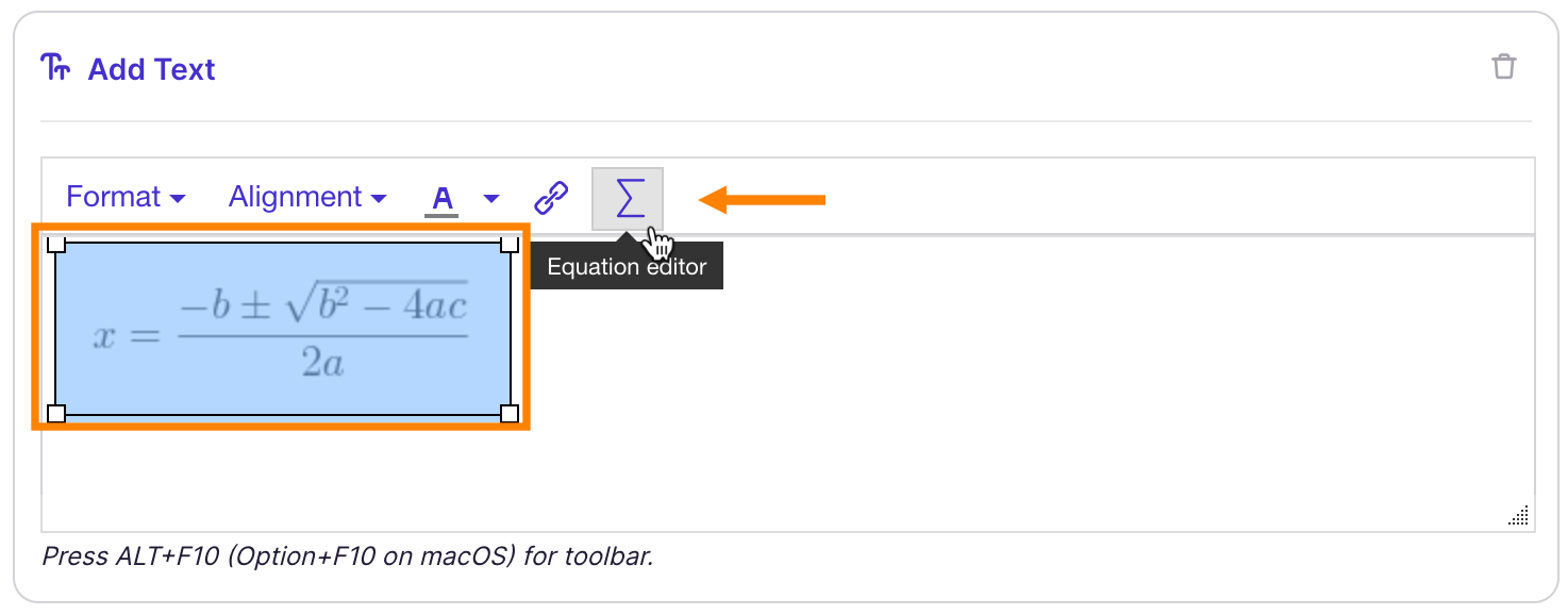 Discussion: Text Edit Existing Equation