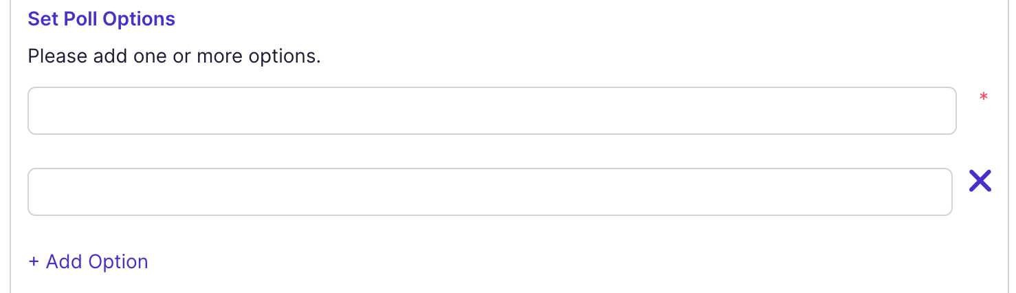 Polling: Create Poll Set Poll Options