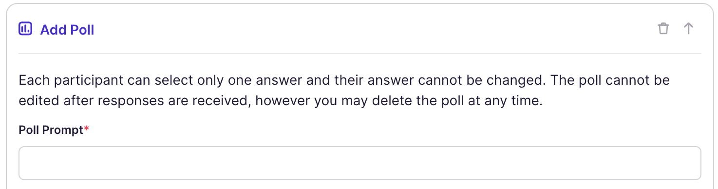 Polling: Create Poll Add Poll Prompt