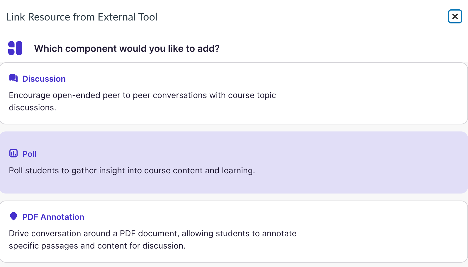 Resource Selection: Graded Poll Option
