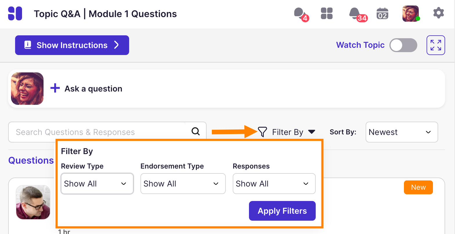 Question & Answer: Filter By Dropdown