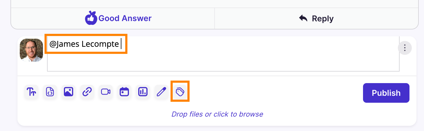 Q&A Board: Create Reply Tag User