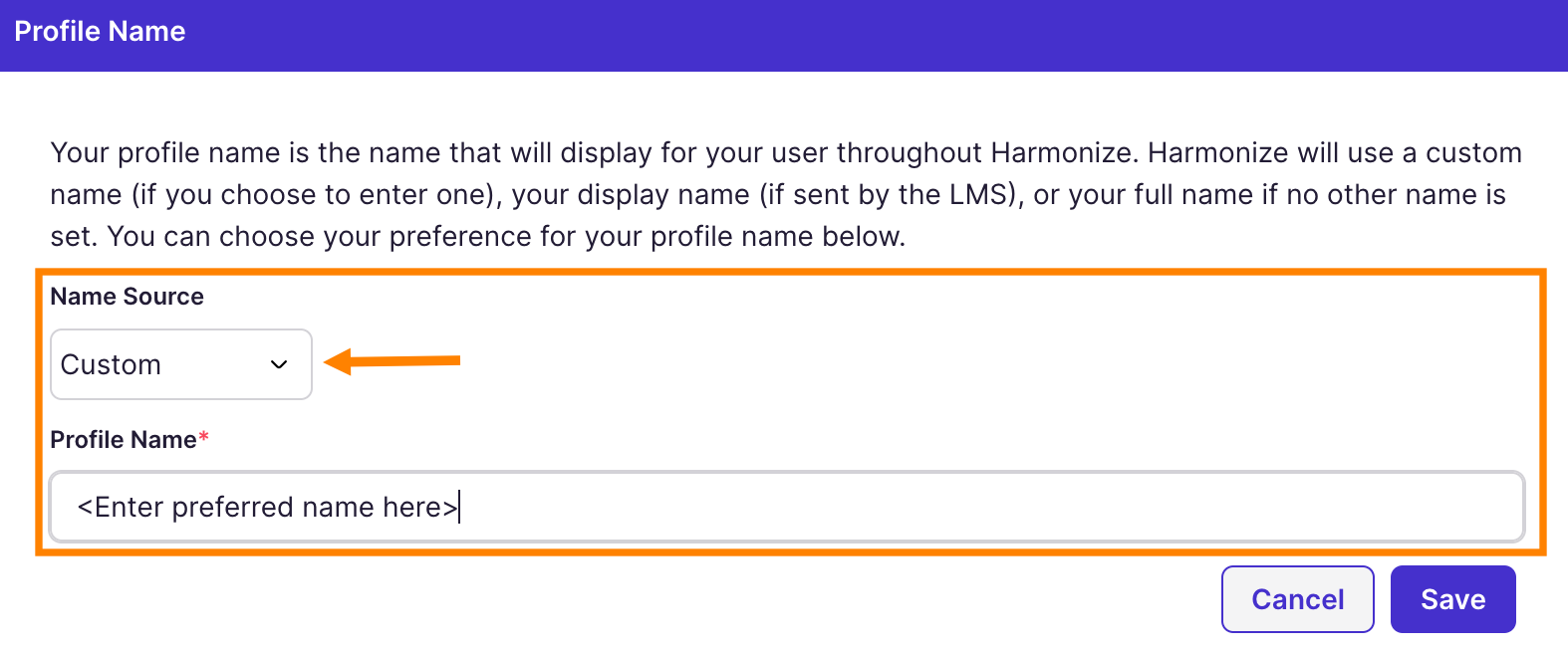 Profile: Profile Name Edit Dialog