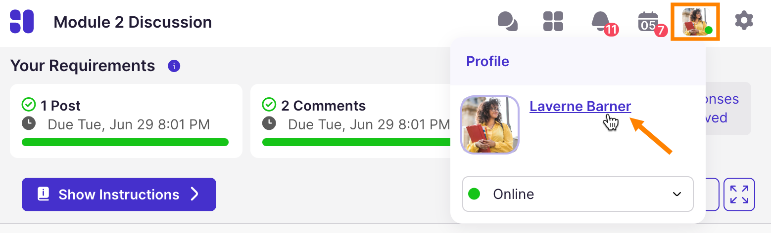 Discussion: Profile Drawer Full Profile Link