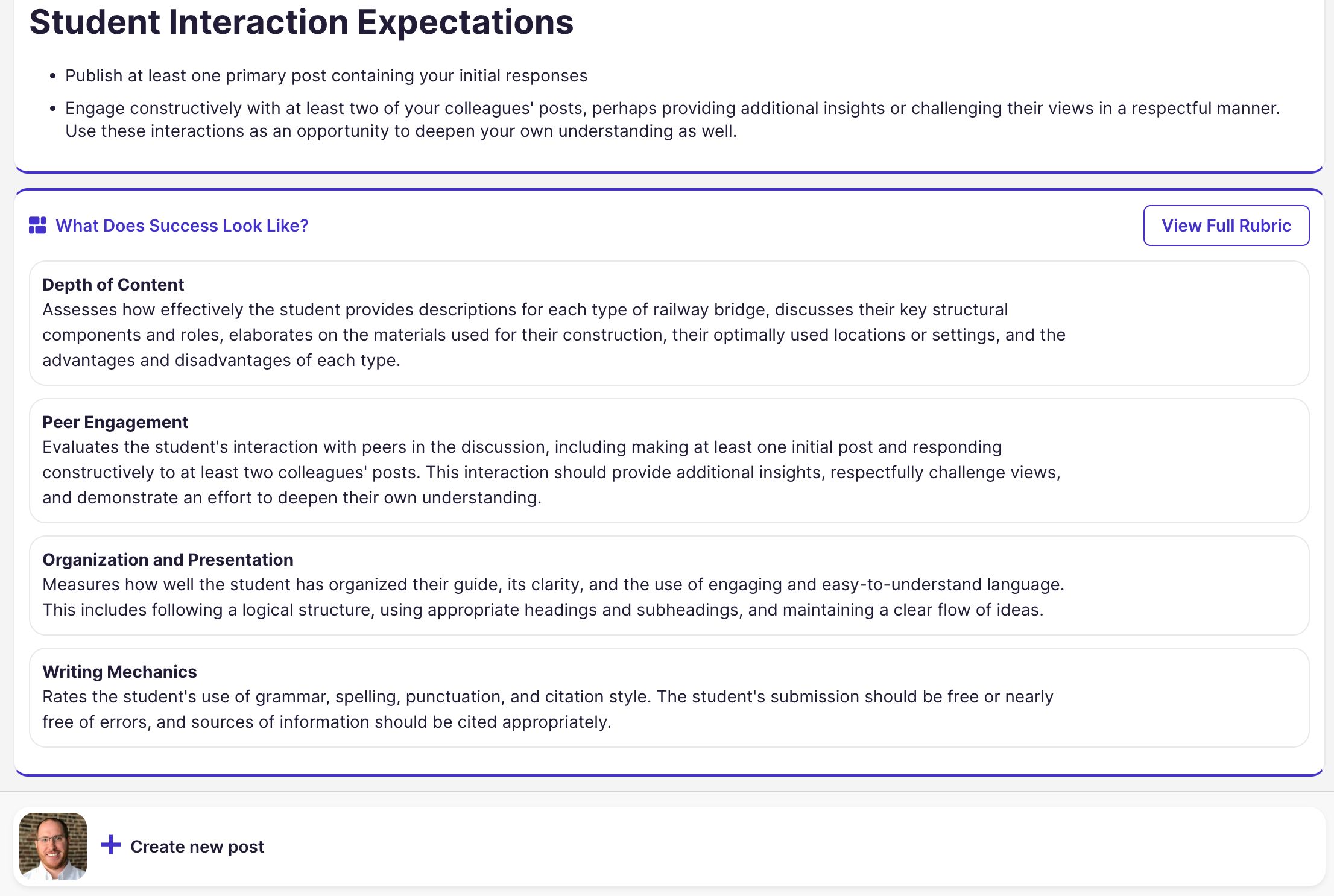 Discussion: Instructions Focus Areas Student View