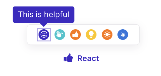 Reaction menu