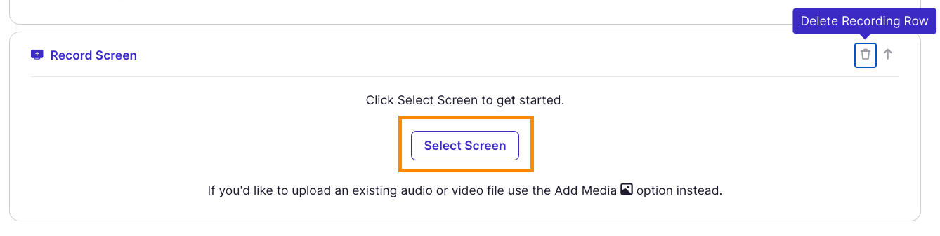 Select Screen button