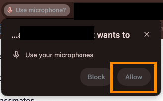 Allow button