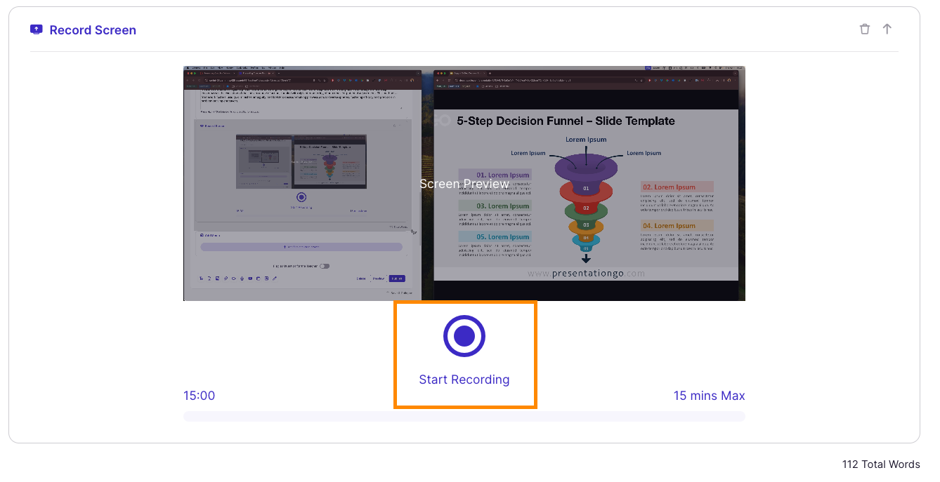 Start Recording button