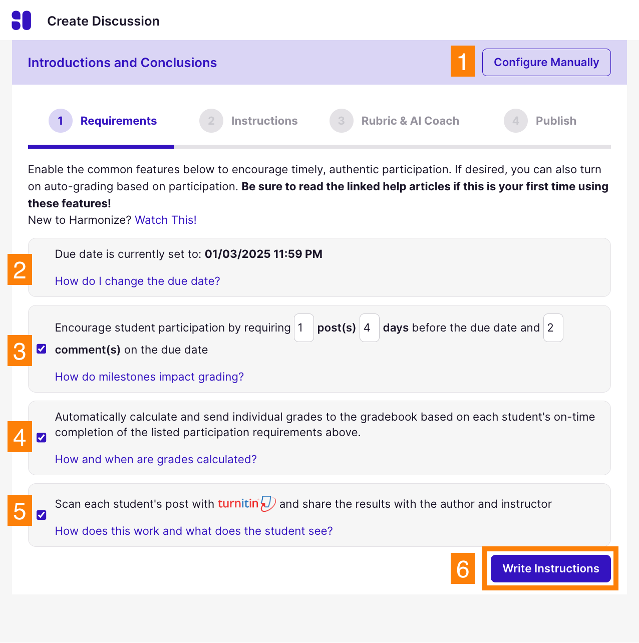 Create Discussion: Requirements