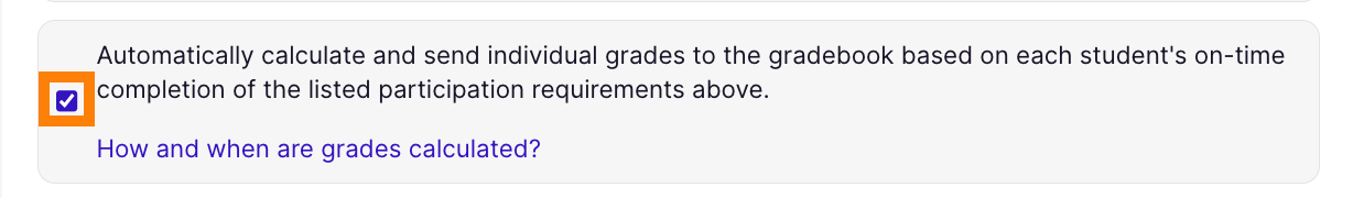 Auto-grading checkbox