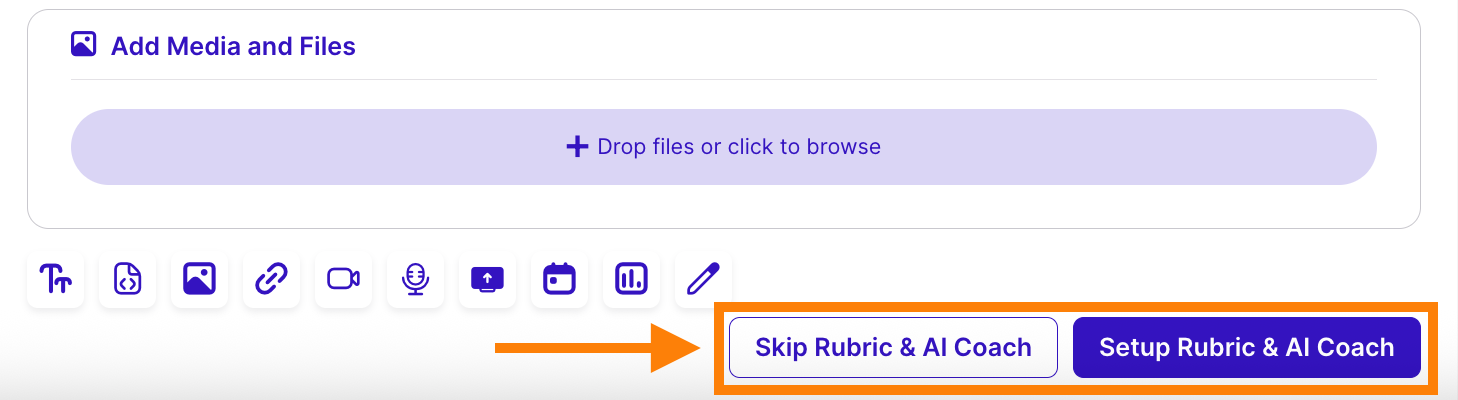 Skip or set up rubric & AI Coach
