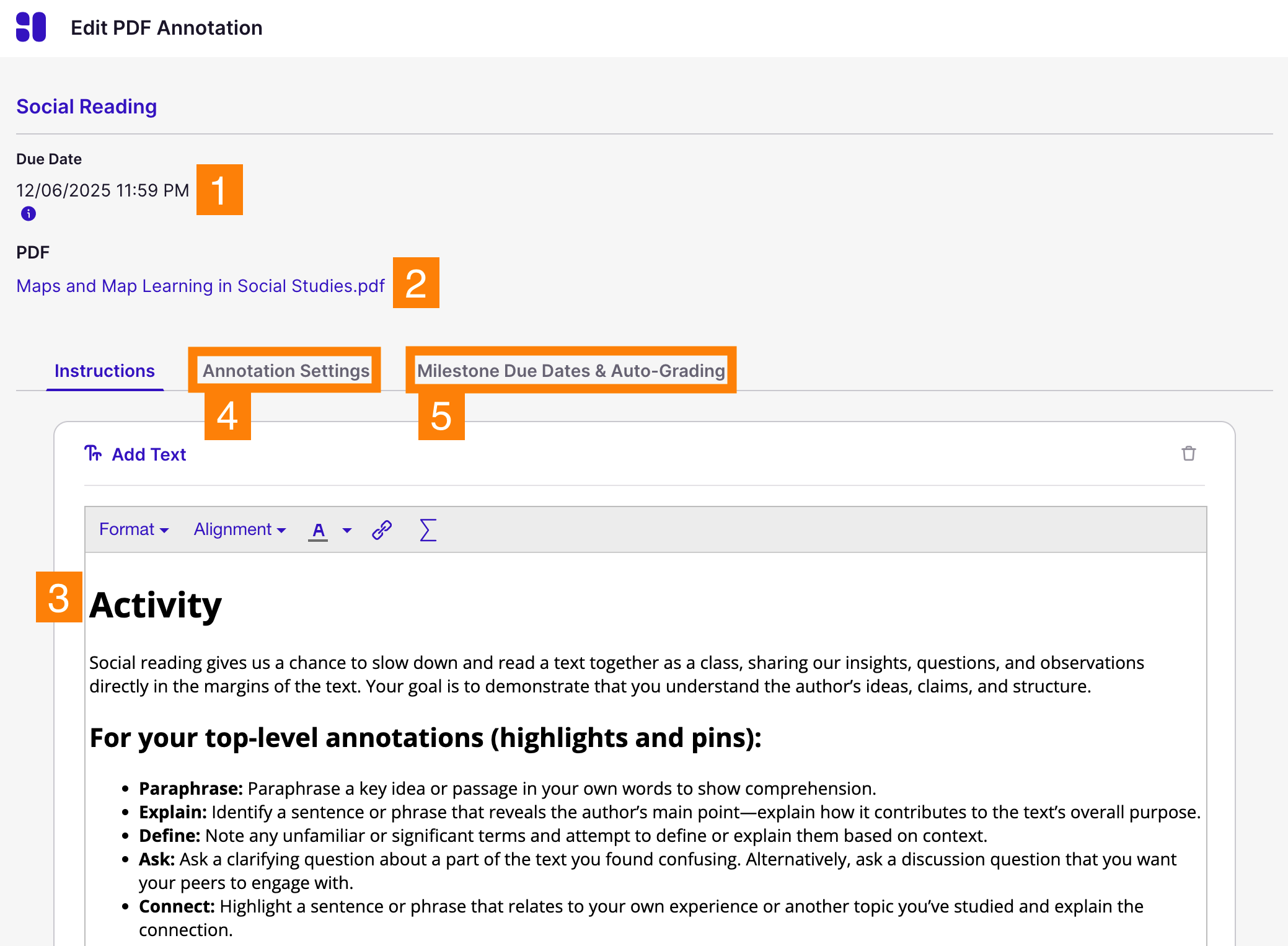Edit PDF Annotation window