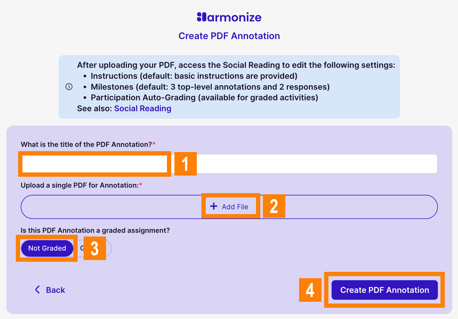 Create Ungraded PDF Annotation window