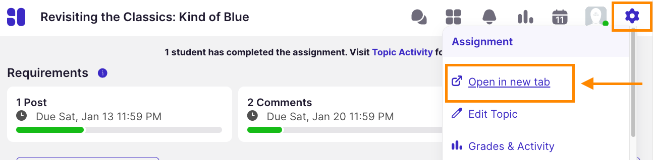 Settings: Open in new tab