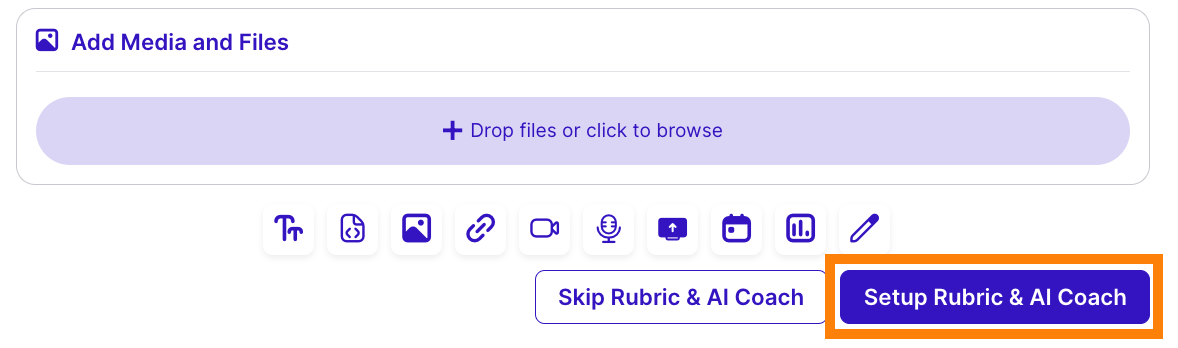 Button to set up rubric & AI Coach