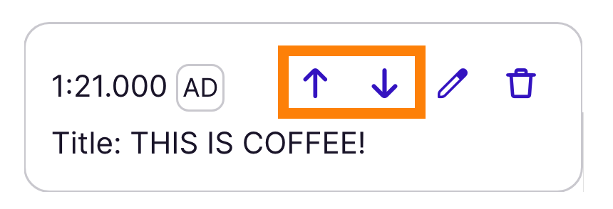 Up and down arrows on audio description cue