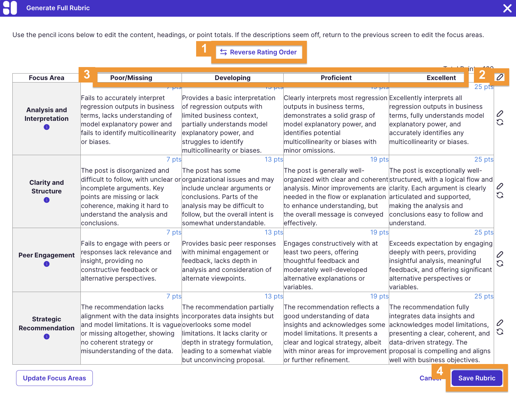 Label Editing interface