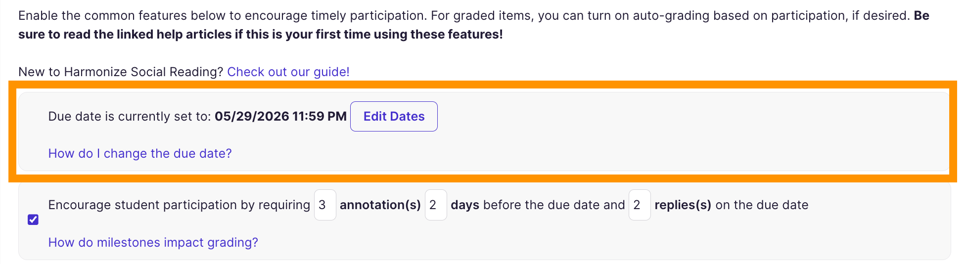 due date field