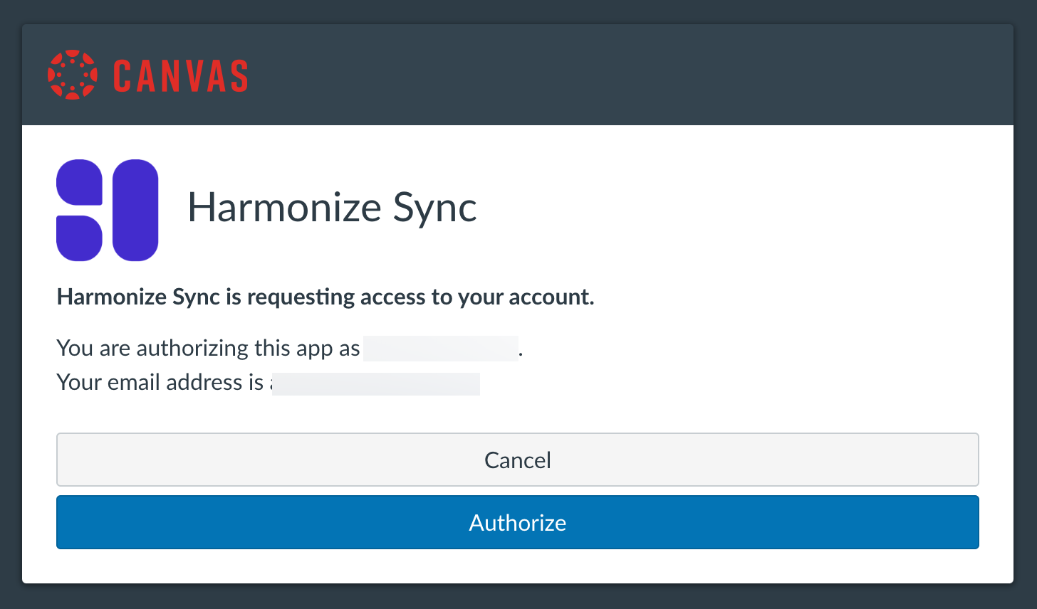Authorize button