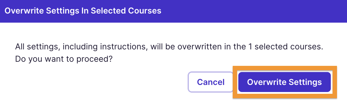 Overwrite confirmation dialogue