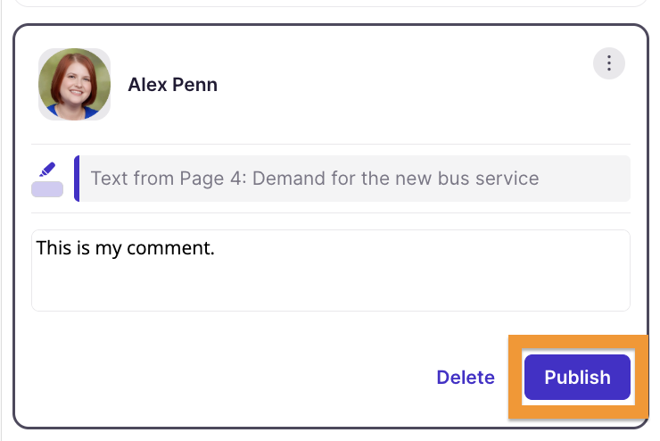 publish button