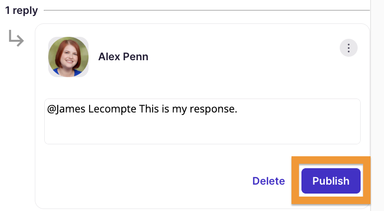 Publish button