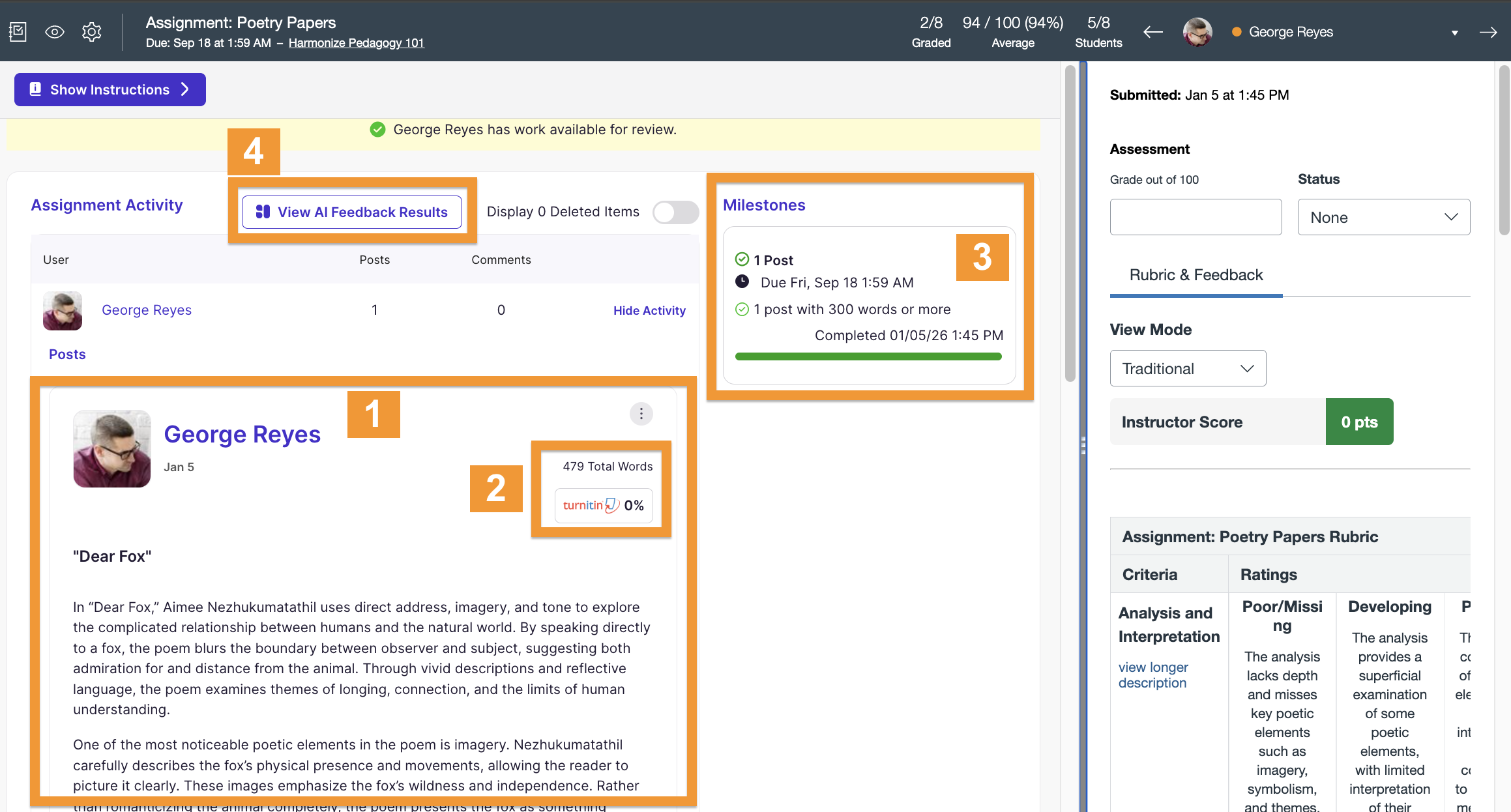 SpeedGrader view
