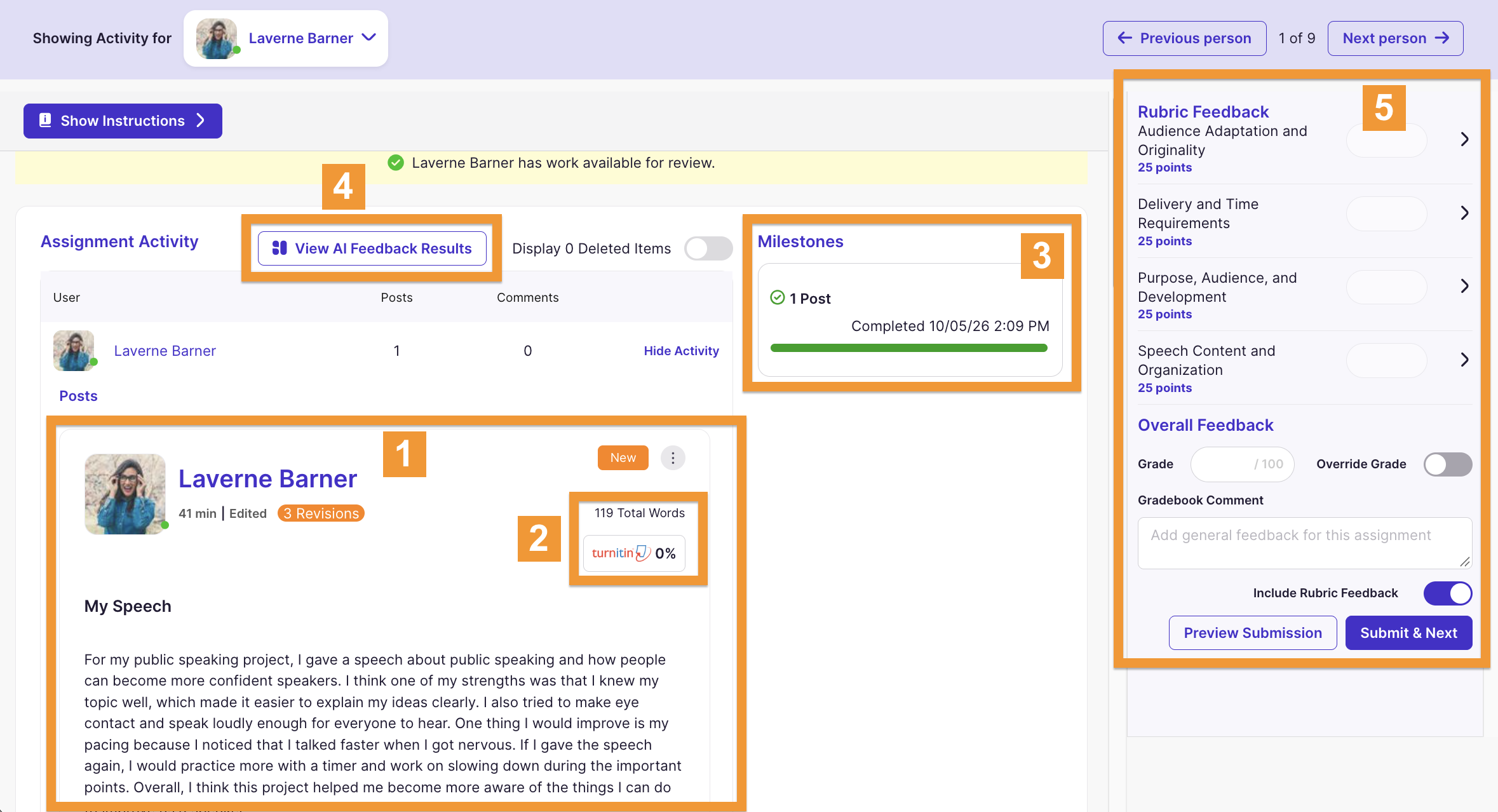 Grading view in a non-Canvas LMS